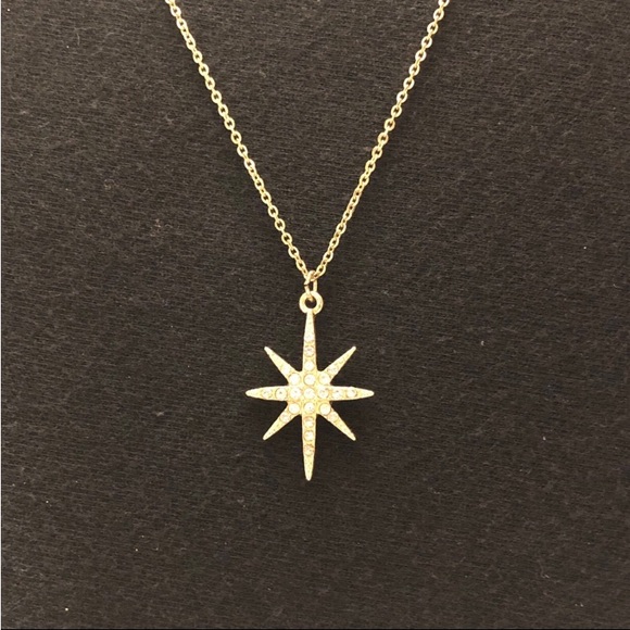 North Star rhinestone pendant necklace - gold tone - Picture 1 of 4